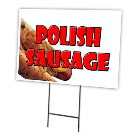 Polish Sausage Yard Sign & Stake Outdoor Plastic Coroplast Window